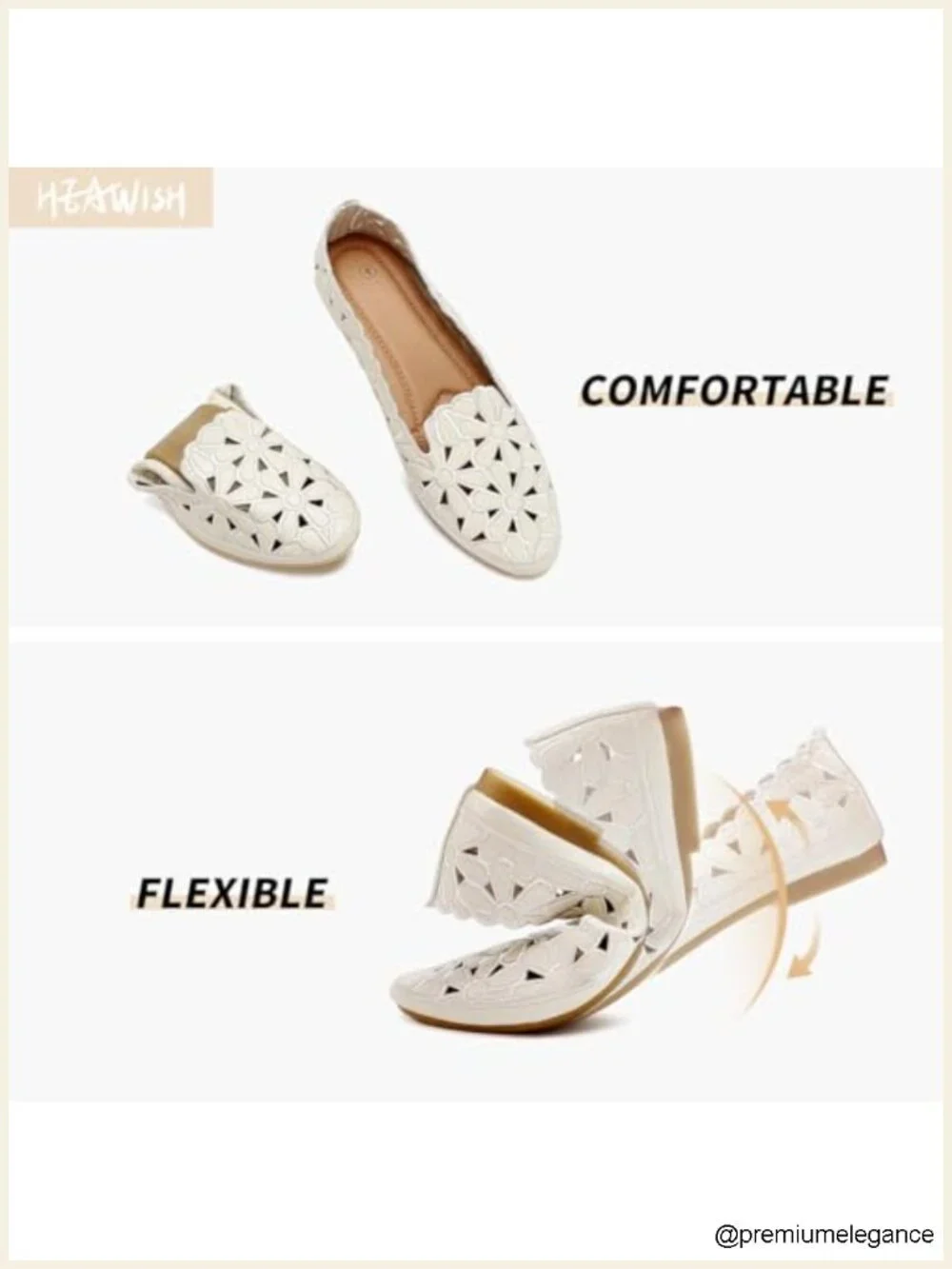 Women's Floral Ballet Flats Slip On PU Leather Round Toe Dress Shoes
